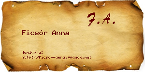 Ficsór Anna névjegykártya