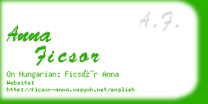 anna ficsor business card